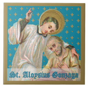 Azulejo De Cerâmica Rua. Aloysius Gonzaga & Plague Victim (M 006)