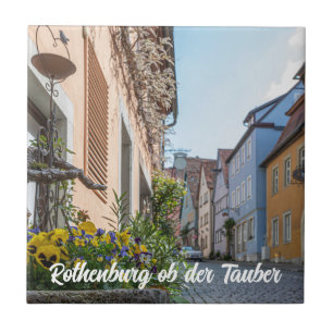 Azulejo De Cerâmica Rua colorida em Rothenburg ob der Tauber