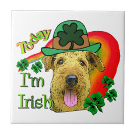 Azulejo De Cerâmica Rua de Airedale Terrier. Dia de Patrick