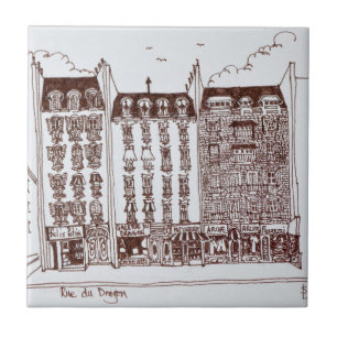 Azulejo De Cerâmica Rua do Dragão, Saint-Germain-des-Pres, Paris