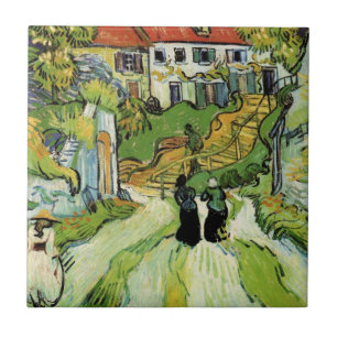 Azulejo De Cerâmica Rua e Escadas da Vila Auvers, Figuras