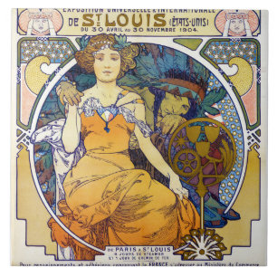 Azulejo De Cerâmica Rua, exposição Louis, Mucha