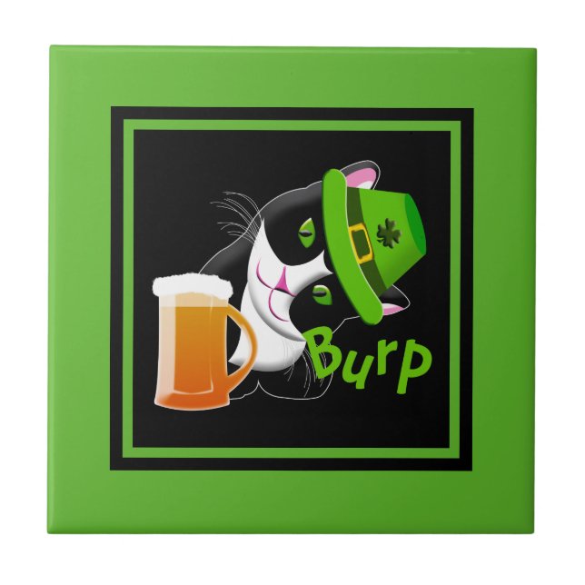 Azulejo De Cerâmica Rua, Gato do Dia de Patrick (Frente)