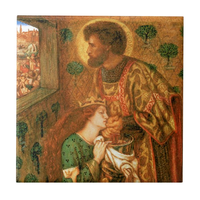 Azulejo De Cerâmica Rua George e a Princesa Sabra (Frente)