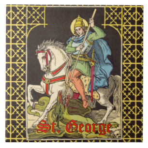 Azulejo De Cerâmica Rua. George em Horseback (BS 01)