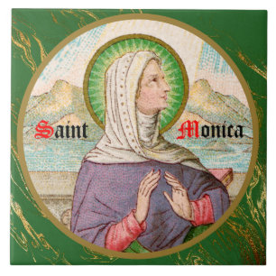 Azulejo De Cerâmica Rua. Monica de Tagaste (SAU 047; detalhe)