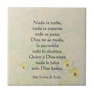Azulejo De Cerâmica Rua "Nada te turbe". Teresa de Avila Prayer