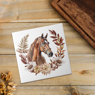 Azulejo De Cerâmica Rua Vermelha Sorrel Horse Autumn
