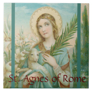 Azulejo De Cerâmica Ruas. Agnes de Roma (MH 01)