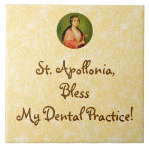 Azulejo De Cerâmica Ruas. Apolônia (BLA 001) Bênção da Prática Dental