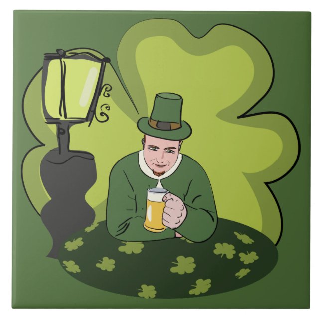 AZULEJO DE CERÂMICA  "RUAS FELIZES. DIA DE PATRICK" LEPRECHAUN (Frente)