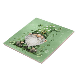 Azulejo De Cerâmica Ruas Verdes Adoráveis. Gnomos do Dia de Patrick