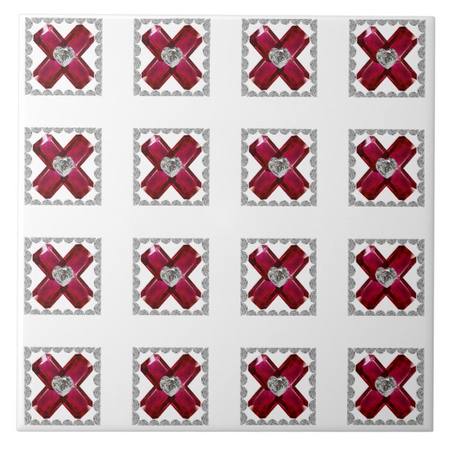Azulejo De Cerâmica Ruby Diamond Art, Red (Frente)