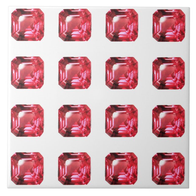 Azulejo De Cerâmica Ruby Gemstone Pink (Frente)