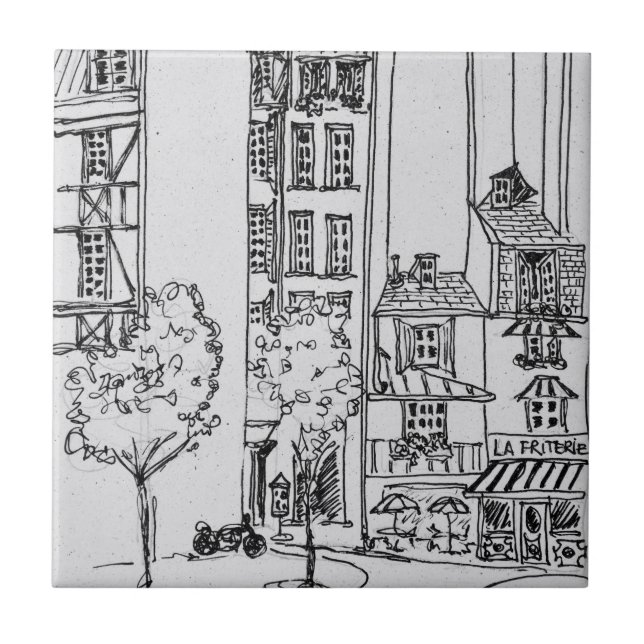 Azulejo De Cerâmica Rue Santo-Julien-le-Pauvre| Paris, França (Frente)