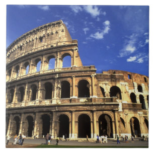 Azulejo De Cerâmica Ruínas famosas do Coliseu em Roma Itália
