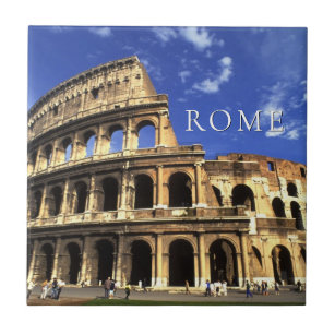 Azulejo De Cerâmica Ruínas famosas do Coliseu   Roma Itália