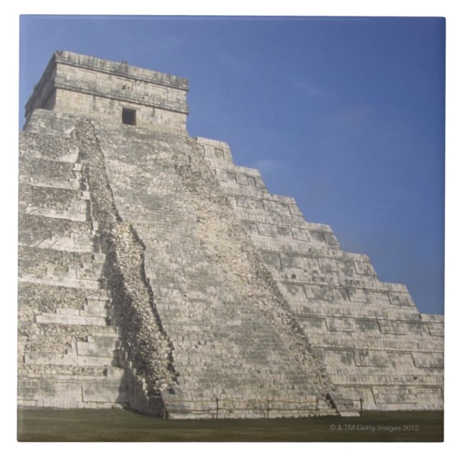 Azulejo De Cerâmica Ruínas maias em Chichen Itza, pirâmide de (Frente)