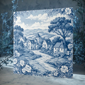 Azulejo De Cerâmica Rural Francês Pastoral País Toile De Jouy Floral