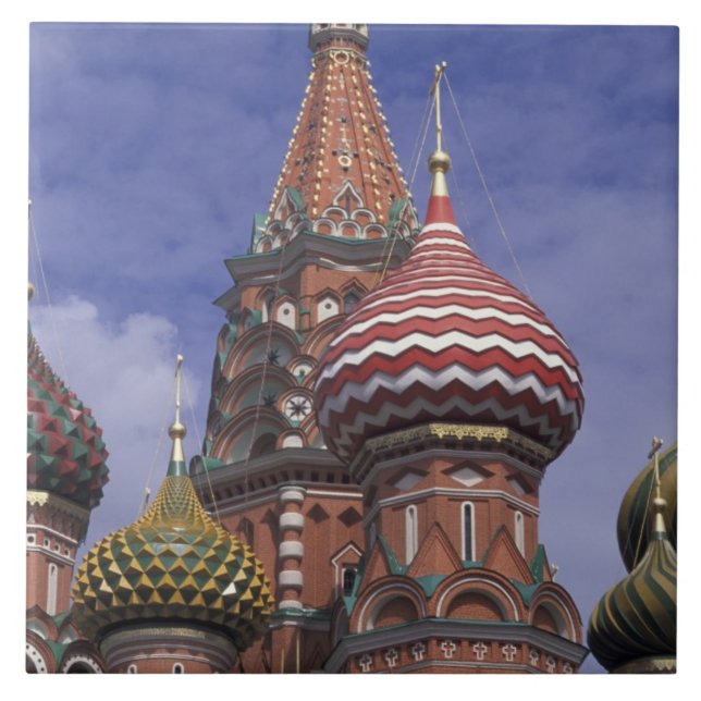 Azulejo De Cerâmica Rússia, Moscou, Praça Vermelha. cebolas famosas de (Frente)