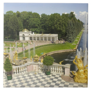 Azulejo De Cerâmica Rússia. Petrodvorets. Palácio Peterhof. Pedro, o