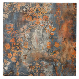 Azulejo De Cerâmica Rusted Metal Antique Floral