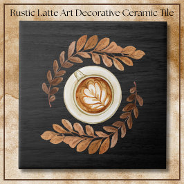 Azulejo De Cerâmica Rustic Black Watercolor Latte Art Decorative