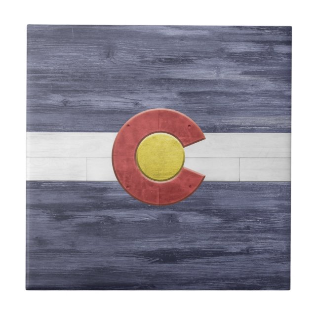 Azulejo De Cerâmica Rustic Colorado Flag (Frente)