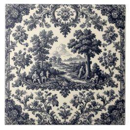 Azulejo De Cerâmica Rustic Country Folks French Toile Pastoral Scenery