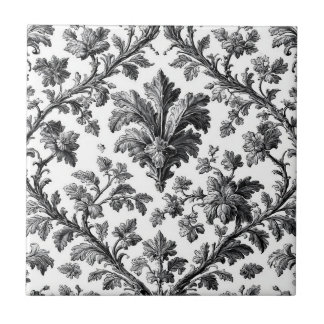 Azulejo De Cerâmica Rustic Countryside Floral Motif Monochrome Elegant