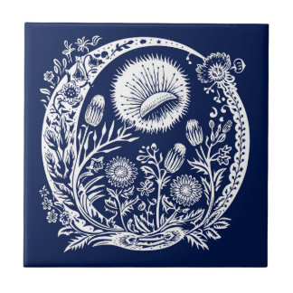 Azulejo De Cerâmica Rustic Dandelion Moon Cerâmica
