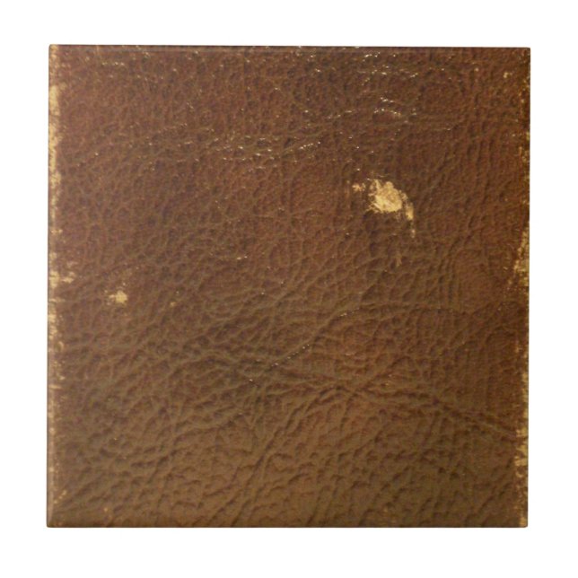 Azulejo De Cerâmica Rustic Faux Brown Leather (Frente)