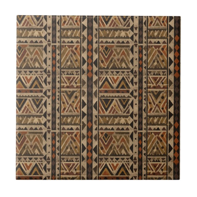 Azulejo De Cerâmica Rustic Southwestern Stripe Pattern (2) (Frente)