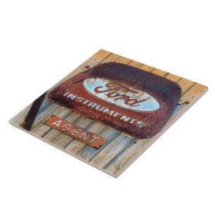 Azulejo De Cerâmica Rusty Enamel - Sinal Francês.