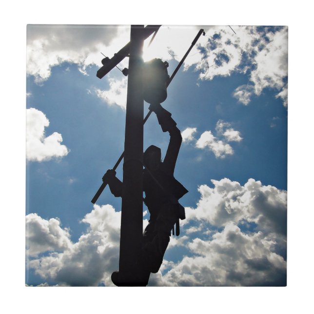 Azulejo De Cerâmica Rusty the Lineman (Frente)