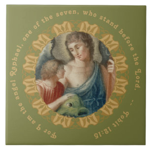Azulejo De Cerâmica S. Rafael o Arcanjo (M 012)