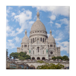 Azulejo De Cerâmica Sacre Coeur em Montmartre hill - Paris, França