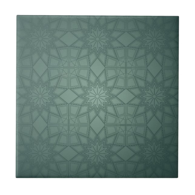 Azulejo De Cerâmica Sage Green Geometric Pattern (Frente)