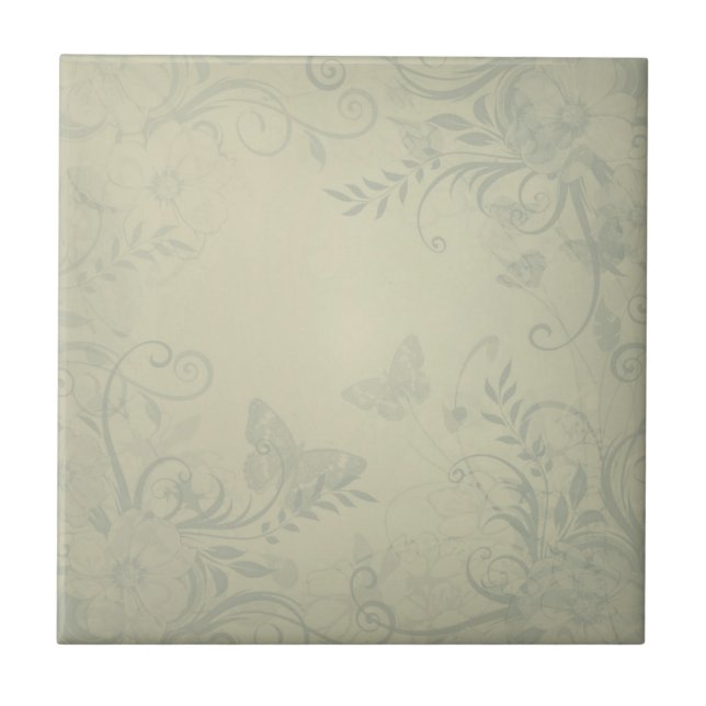 Azulejo De Cerâmica Sage Green Vintage (Frente)