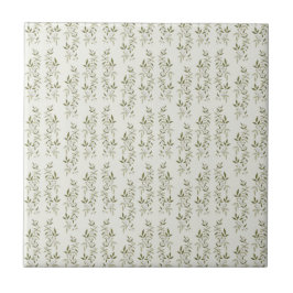 Azulejo De Cerâmica Sage Green Watercolor French Country Olive Pattern