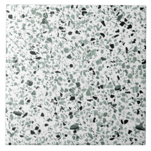 Azulejo De Cerâmica Sage Green White Terrazzo Moderno Média Mínima