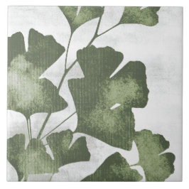 Azulejo De Cerâmica Sage Olive Green Painterly Botanical Art 04