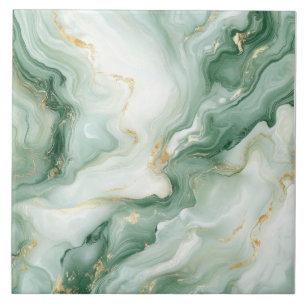 Azulejo De Cerâmica Sage Verde Mármore Abstrato