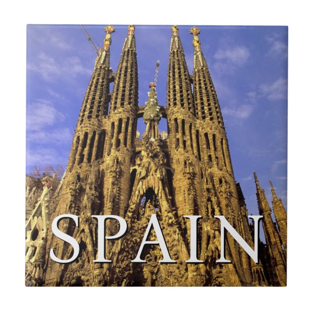 Azulejo De Cerâmica Sagrada Família | Barcelona, Espanha (Frente)