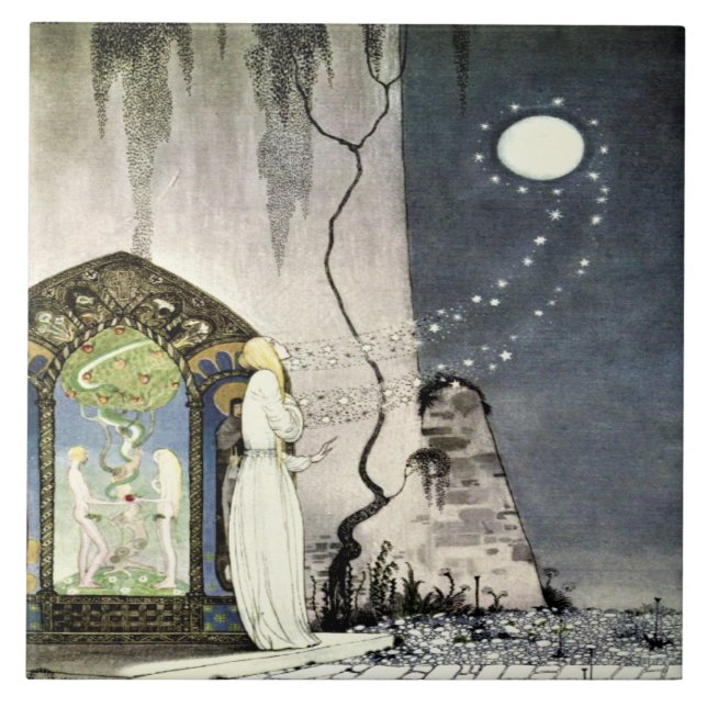 Azulejo De Cerâmica Saia da Lua Conto Mágico Kay Nielson (Frente)