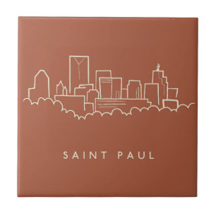 Azulejo De Cerâmica Saint Paul, skyline de Minnesota