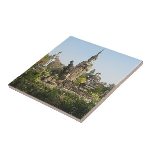Azulejo De Cerâmica Sala Keo Kou, Nong Khai, Tailândia