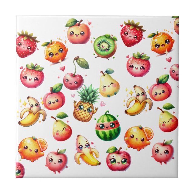 Azulejo De Cerâmica Salada de Frutas (Frente)