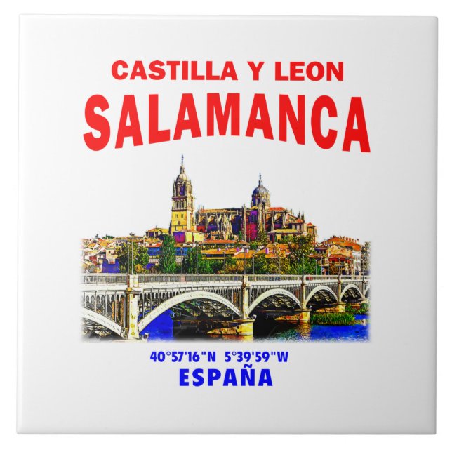 Azulejo De Cerâmica Salamanca / Castela e Leão, Espanha. (Frente)