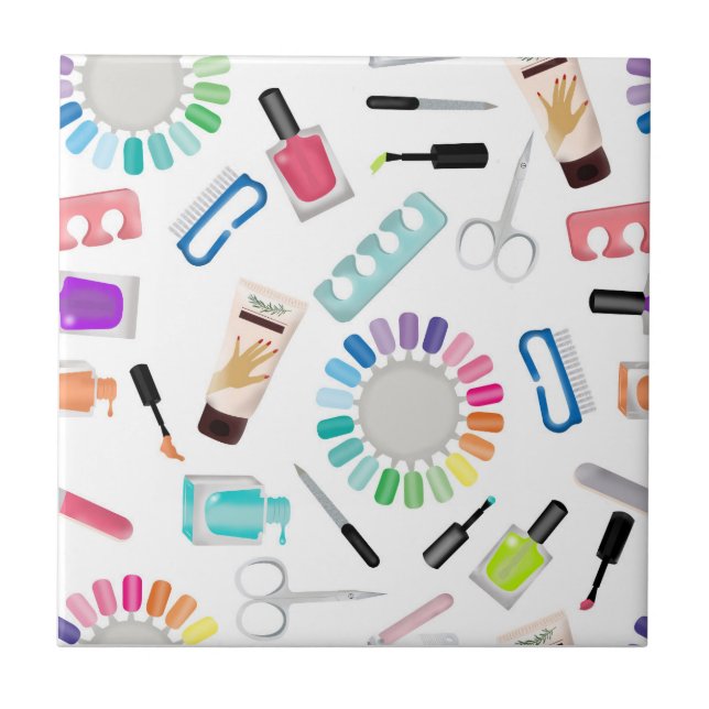 Azulejo De Cerâmica Salão de Beleza Manicure Pedicure Unhas  (Frente)